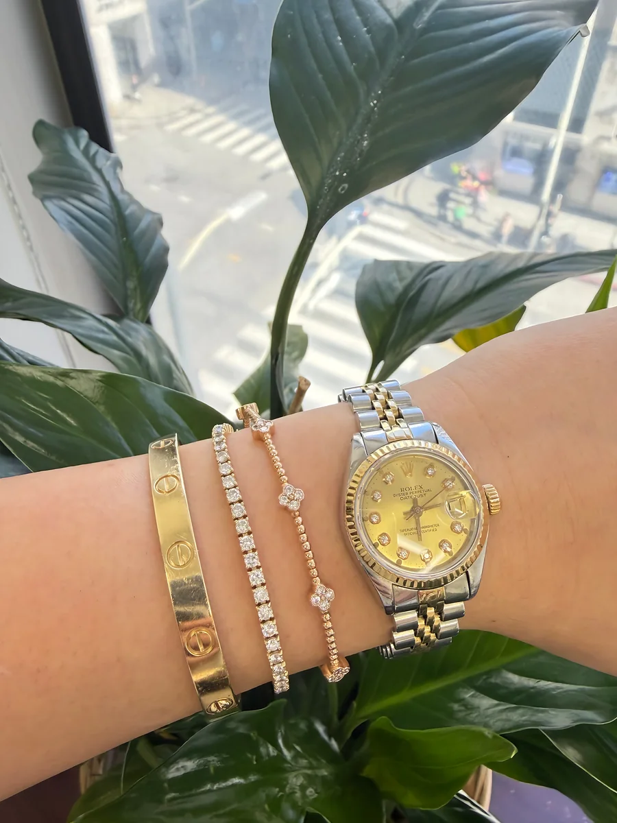 Gold bracelet stack