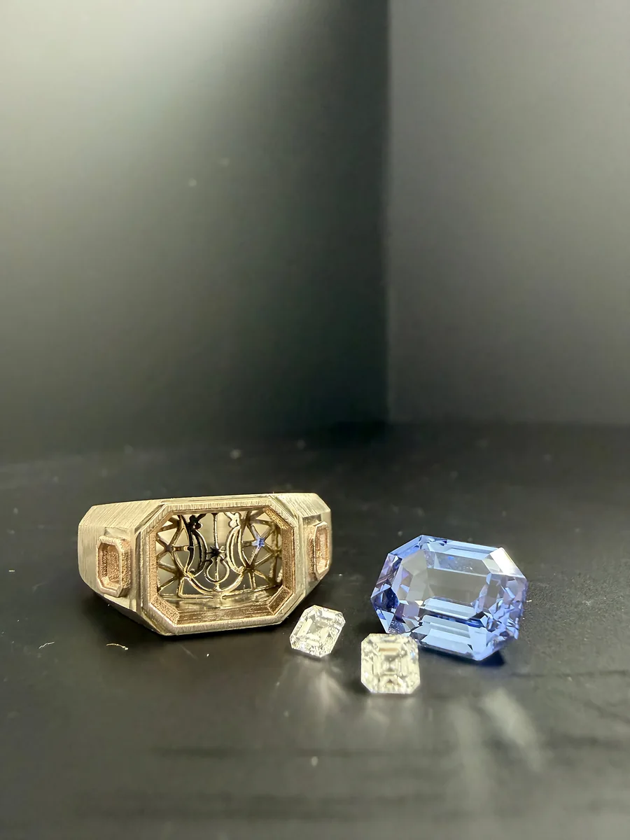 A signet ring before setting